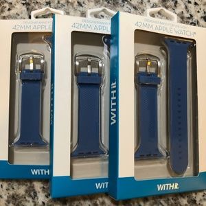 PACK OF 3 BLUE APPLE WATCH BAND 42MM